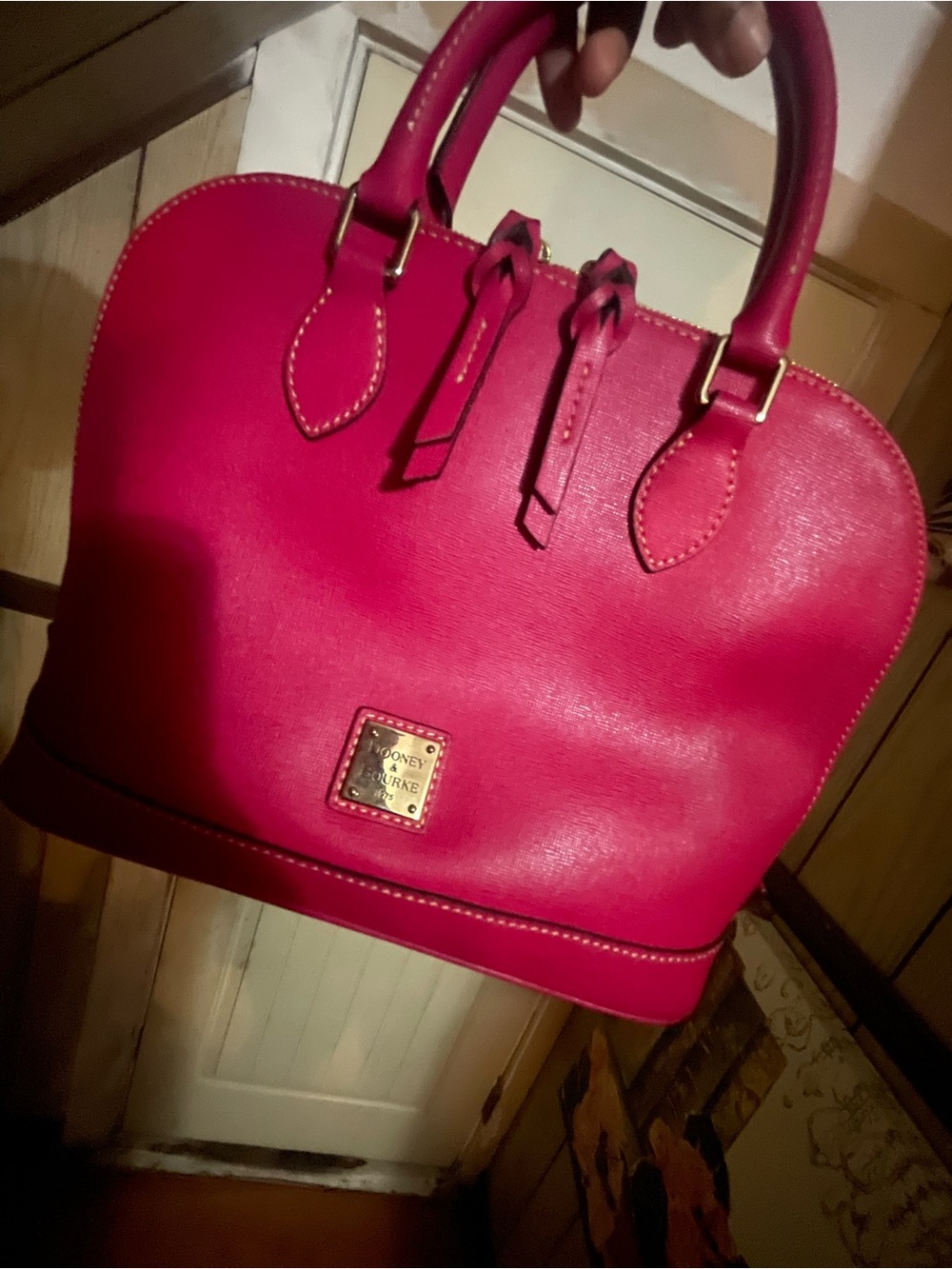 Dooney & Bourke Hot Pink Leather Dome Satchel